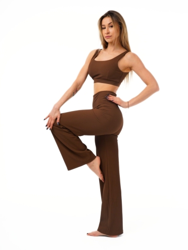 DUSHKO Spodnie Wide Flow Cocoa - fitness, joga, pilates, stretching, taniec, brąz.jpg