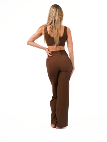 DUSHKO Spodnie Wide Flow Cocoa -  fitness, joga, pilates, stretching, taniec, brąz.jpg