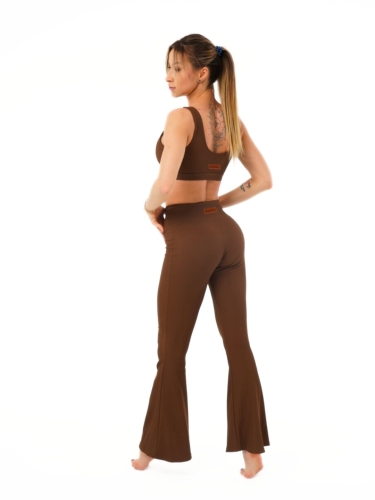 DUSHKO Spodnie Flare Flow Cocoa - dzwony  fitness, joga, pilates, stretching, taniec, brąz.jpg